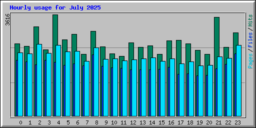 Hourly usage for July 2025